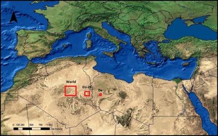 Space in the Sahara Necessary for Solar Panels to Power the World