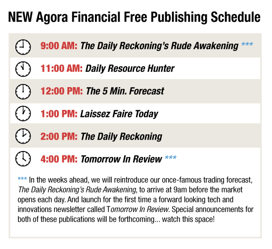 New Publishing Schedule