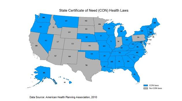 State Certificate of Need (CON) Health Laws