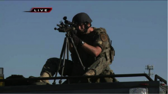 Mounted Gun in Ferguson, Missouri