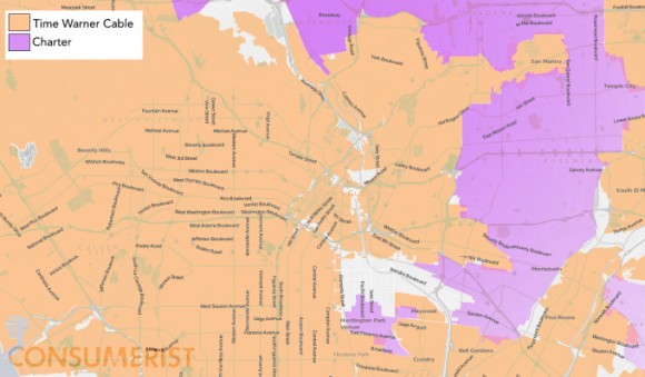 Consumerist Map of Cable Providers in Los Angeles Area