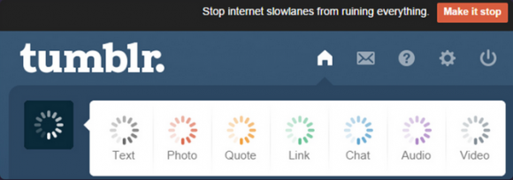 tumblr. Page on Internet Slowdown Day