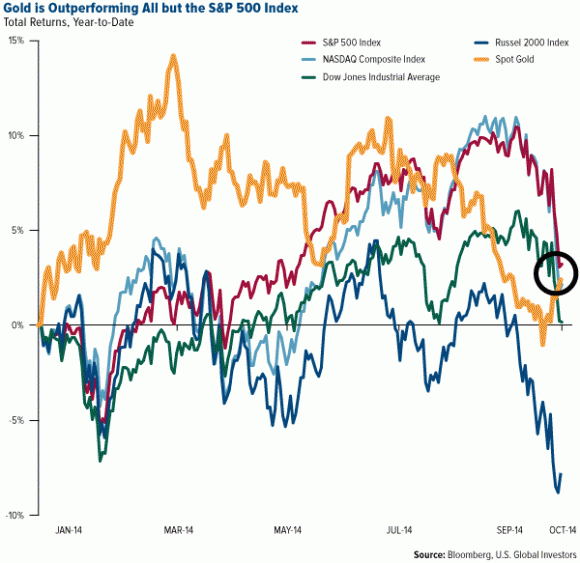 Gold is Outperforming All But the S&P 500 Index