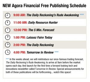 New Free AF Publishing Schedule