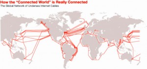 Map Showing the Global Network of Undersea Internet Cables