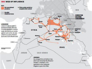 Map of ISIS Influence in the Middle East